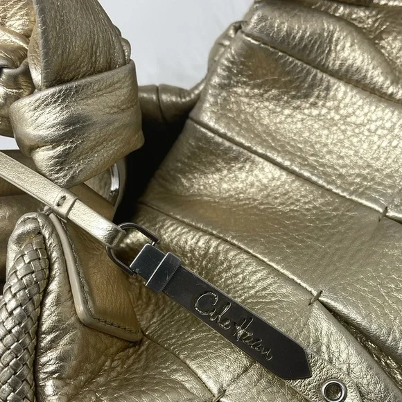 Cole Haan Metallic Gold Soft Leather Bucket Bag